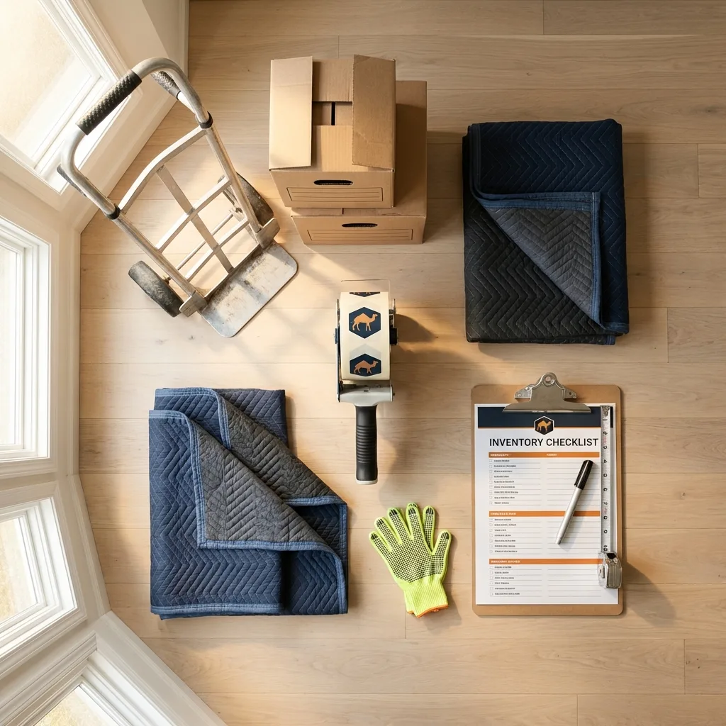 Professional moving supplies and packing materials layout for Pearl City residential relocations